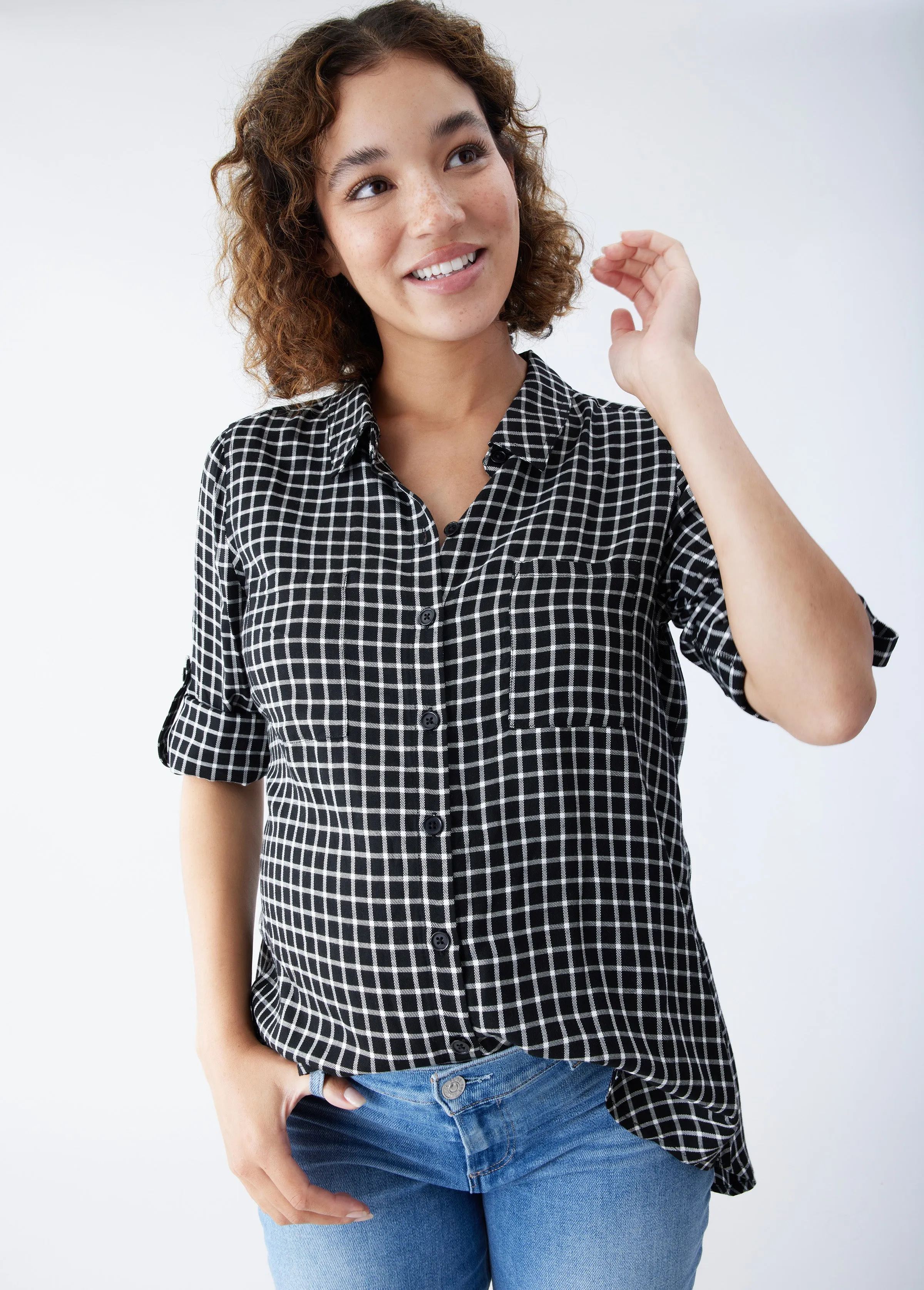 Classic Button Up Maternity Shirt