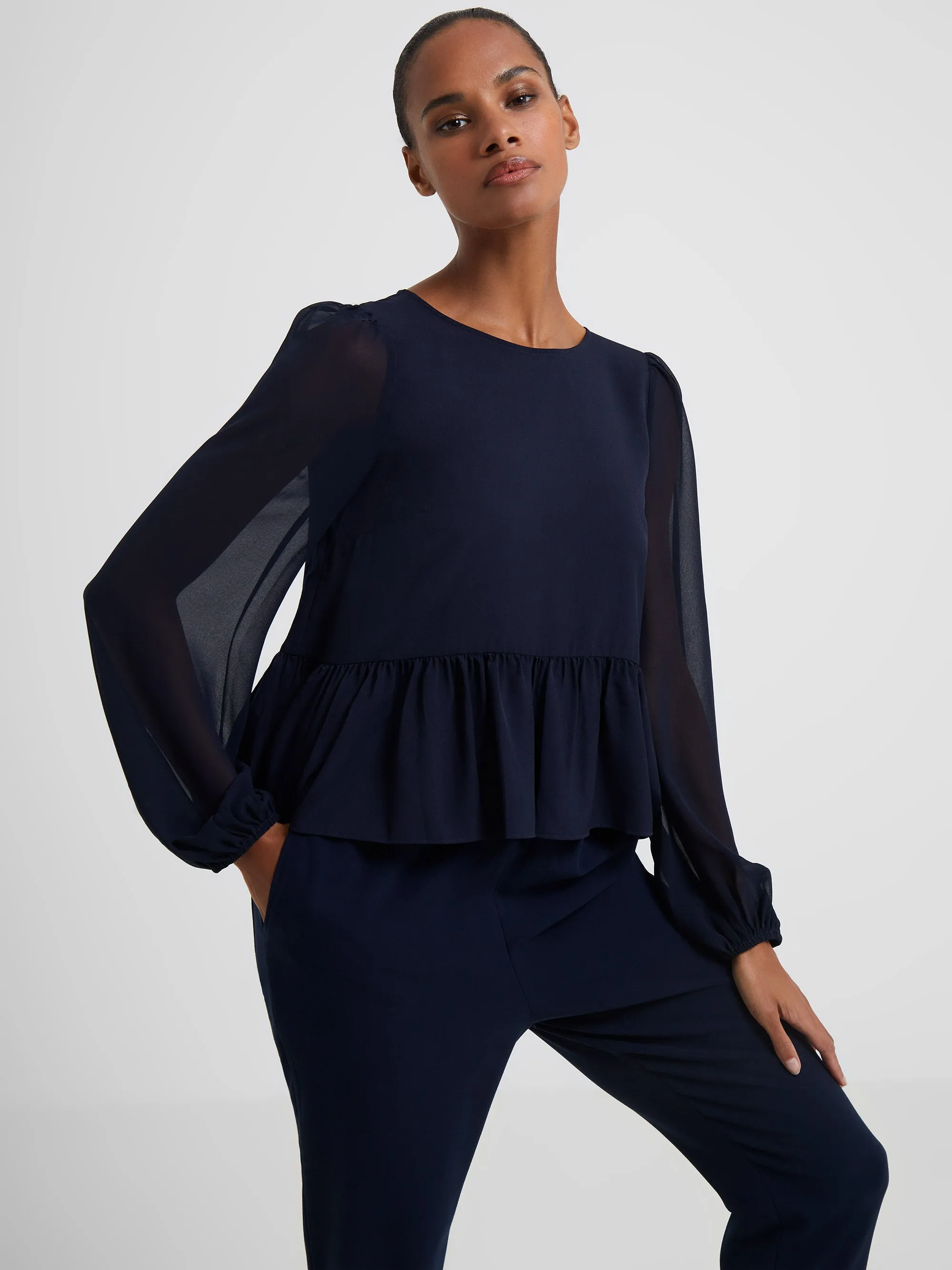 Crepe Light Georgette Peplum Top