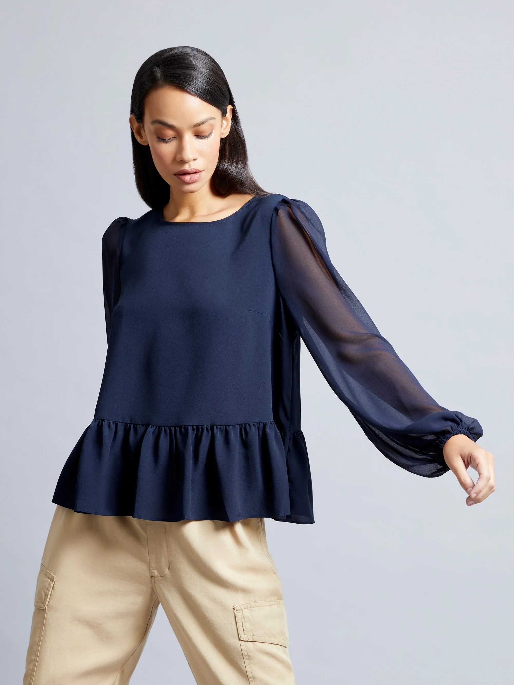 Crepe Light Georgette Peplum Top