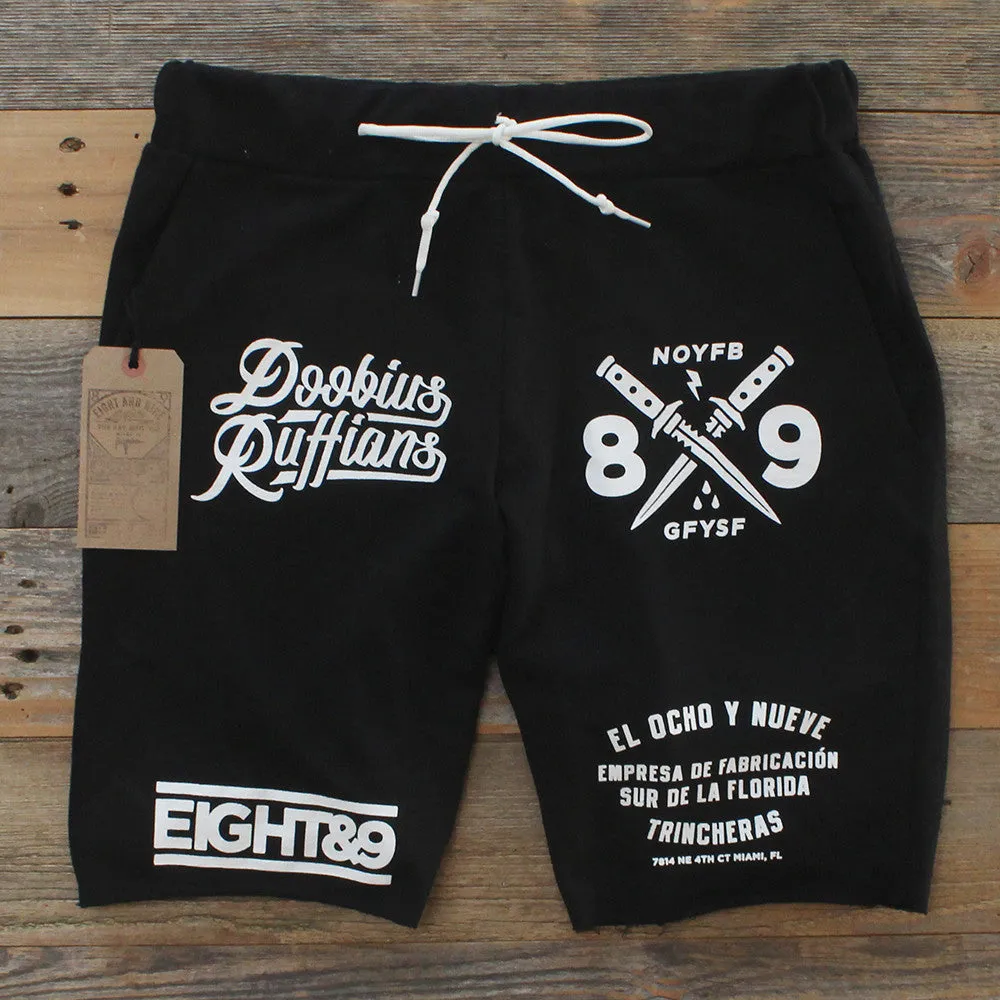 Doobious Ruffians French Terry Shorts Black