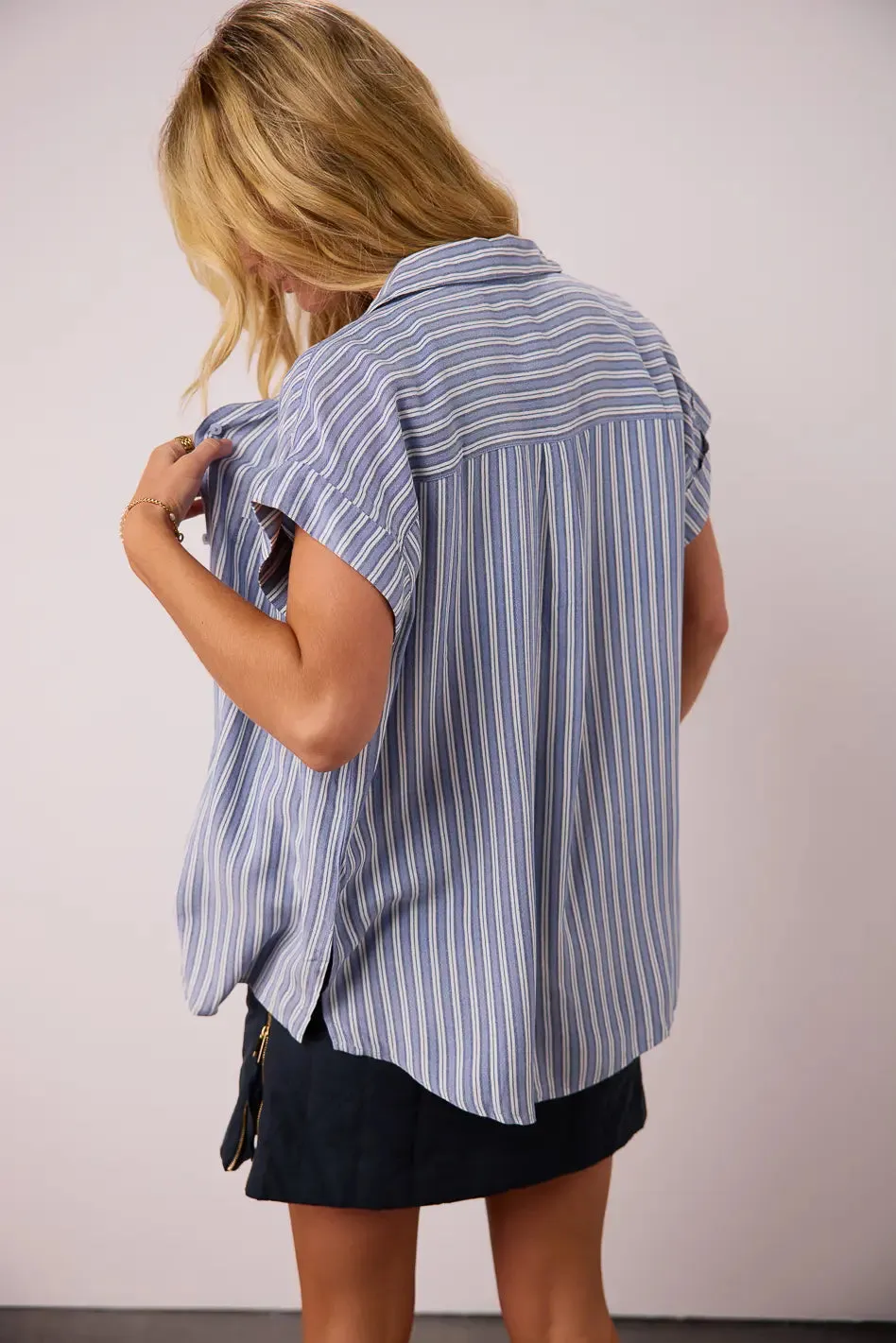 Elora Striped Button Up - FINAL SALE