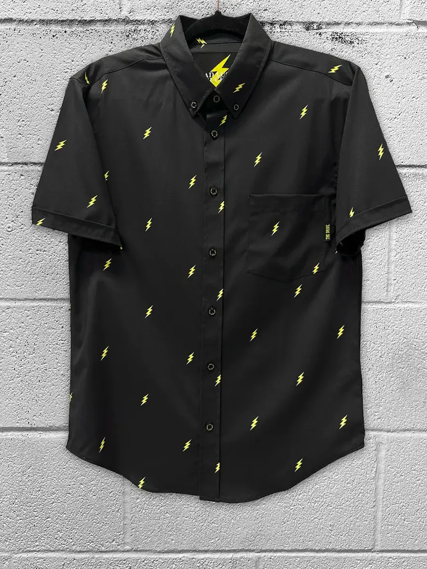 ESSENTIAL BAD LUCK SUCKS BLACK BUTTON UP