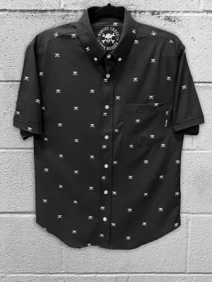 ESSENTIAL NOBODY CARES BLACK BUTTON UP