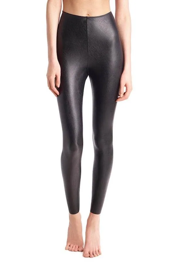 Faux Leather Legging W/ Perfect Control Black