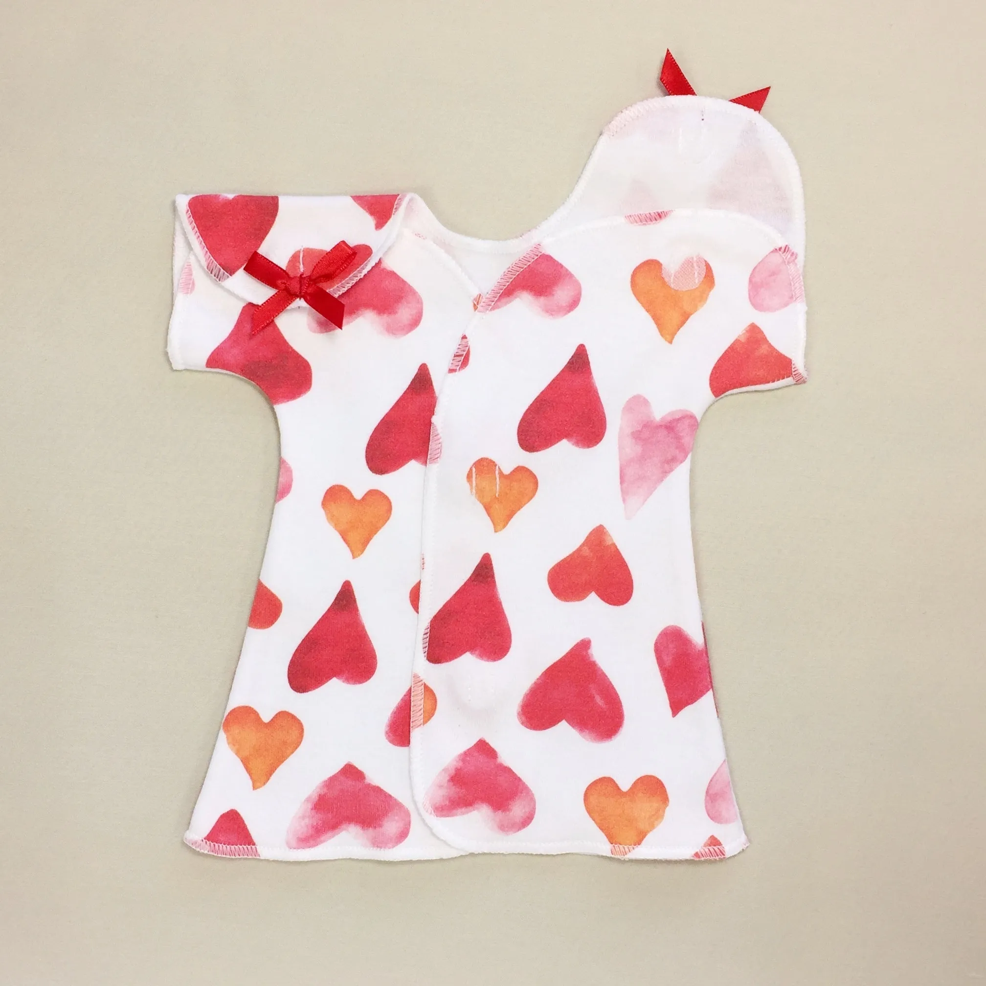 Fit & Flare NICU Dress Watercolour Hearts