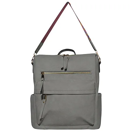 Gray Faux Leather NGIL Shoulder Backpack