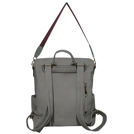 Gray Faux Leather NGIL Shoulder Backpack