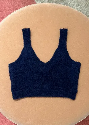 HAND KNIT LEIGH BRALETTE, NAVY