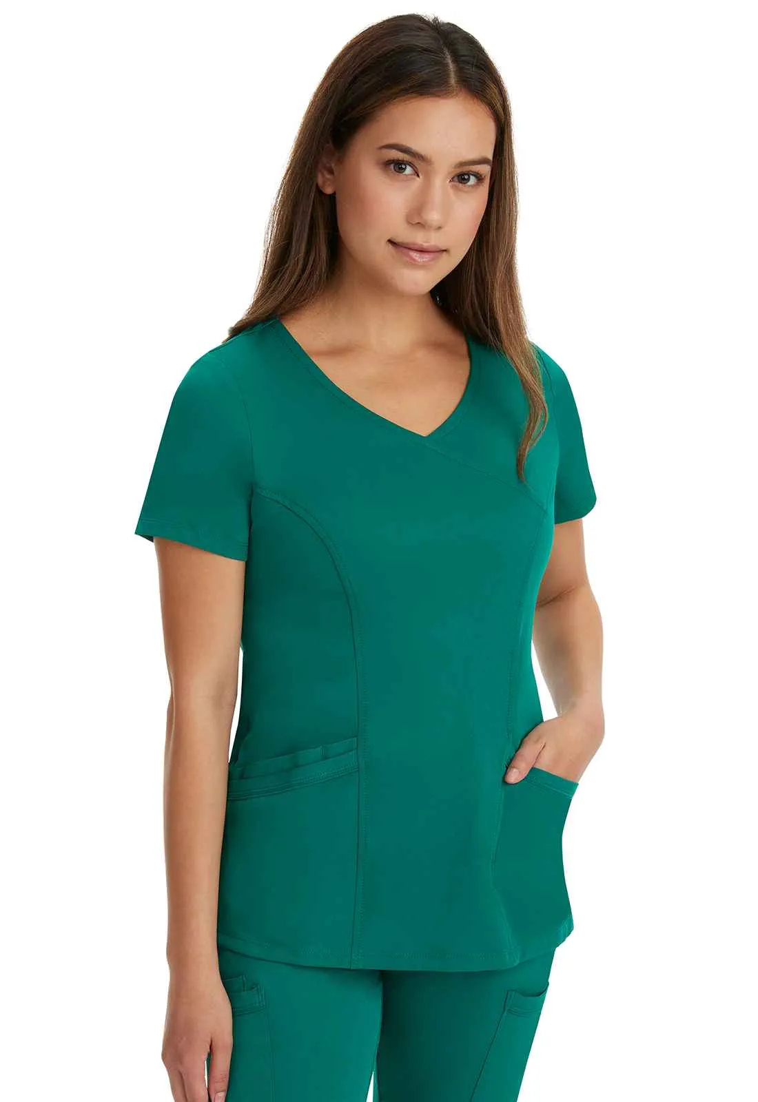 HH Works - Women's Madison Mock Wrap Solid Scrub Top