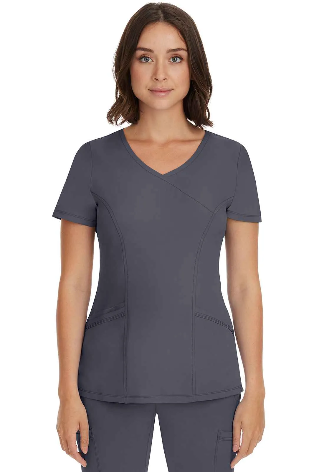 HH Works - Women's Madison Mock Wrap Solid Scrub Top