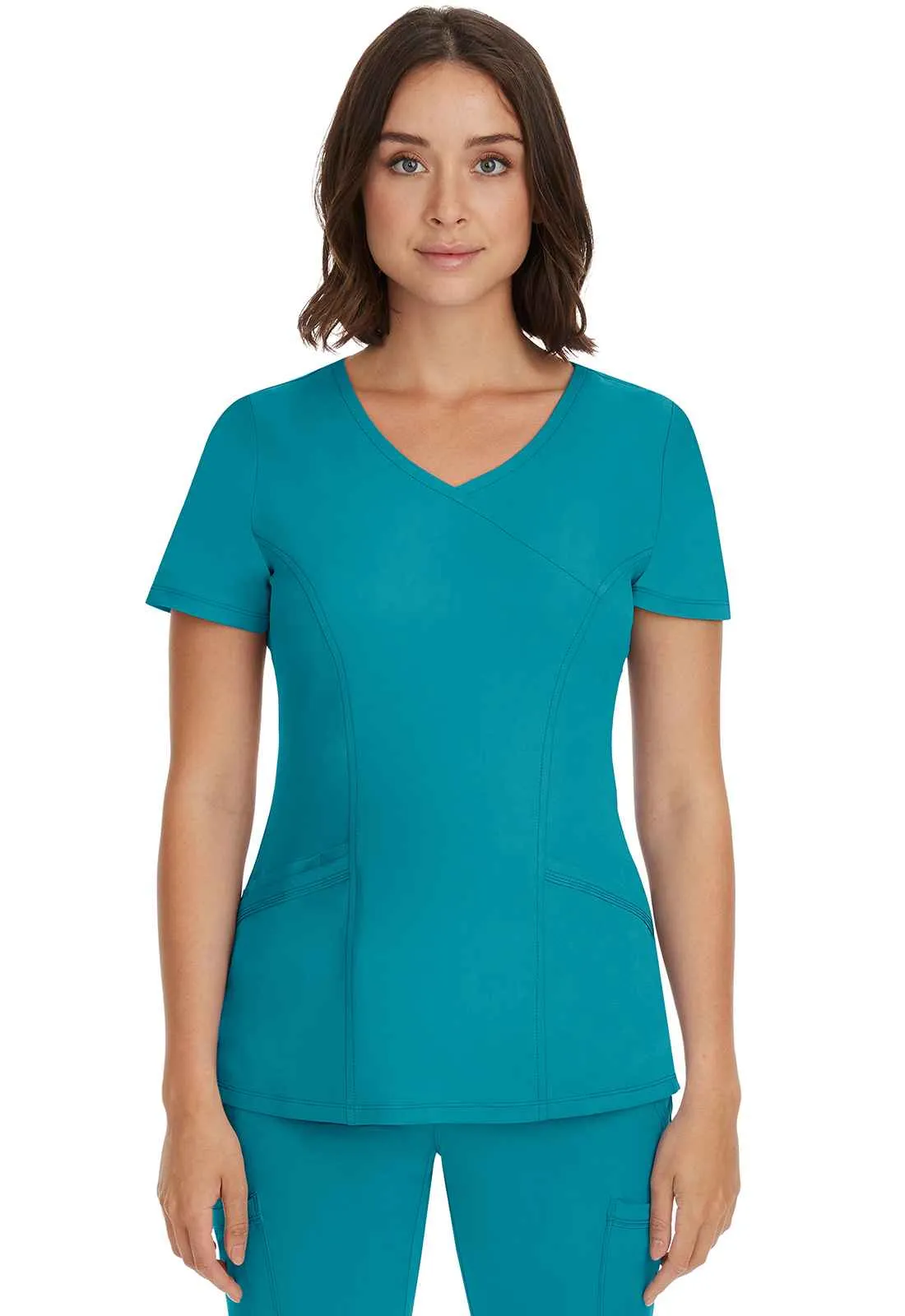 HH Works - Women's Madison Mock Wrap Solid Scrub Top