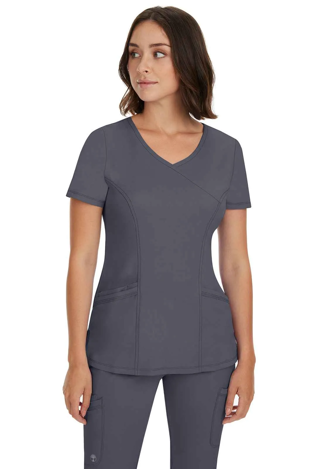 HH Works - Women's Madison Mock Wrap Solid Scrub Top