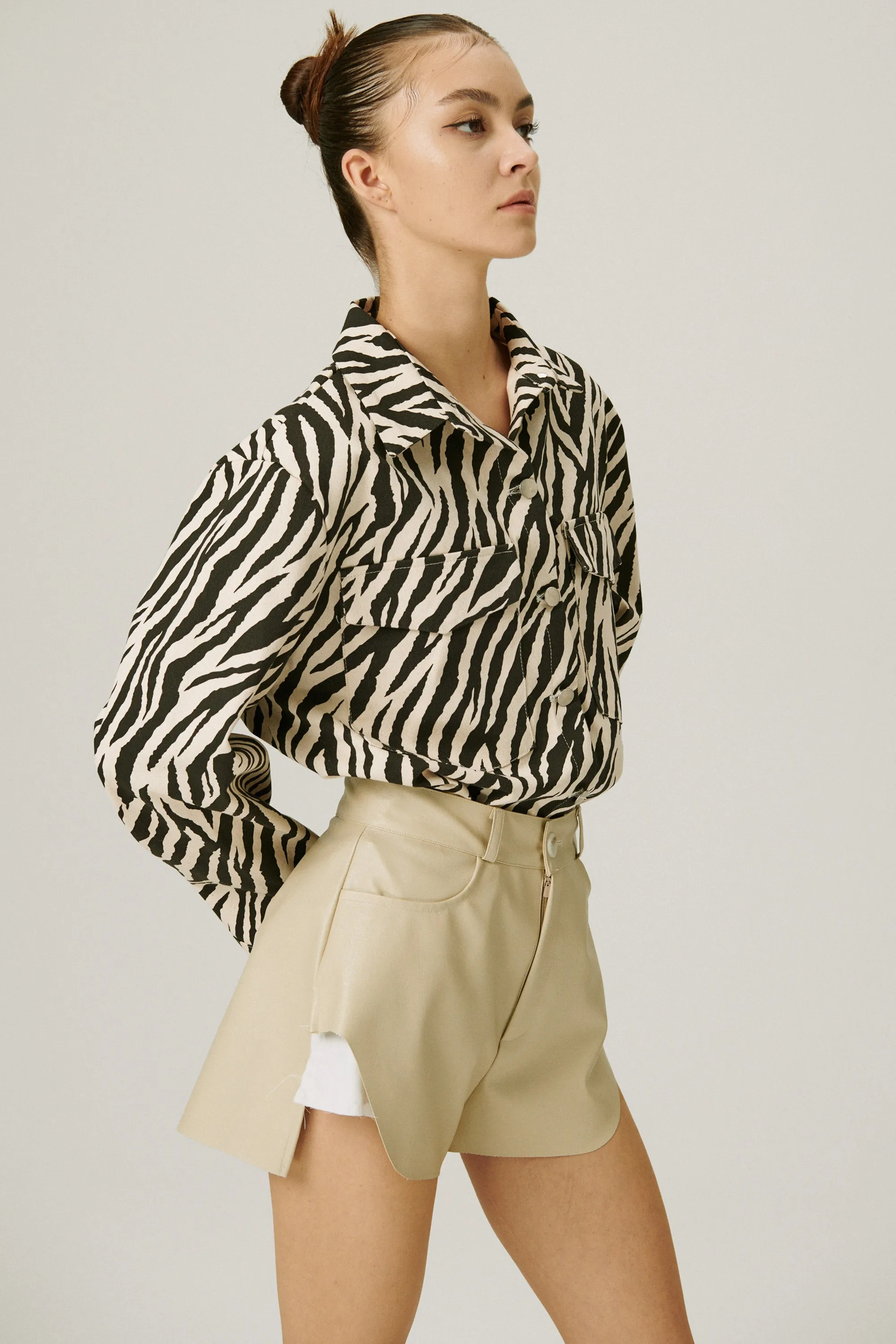 Ivy Oversized Shacket in Zebra