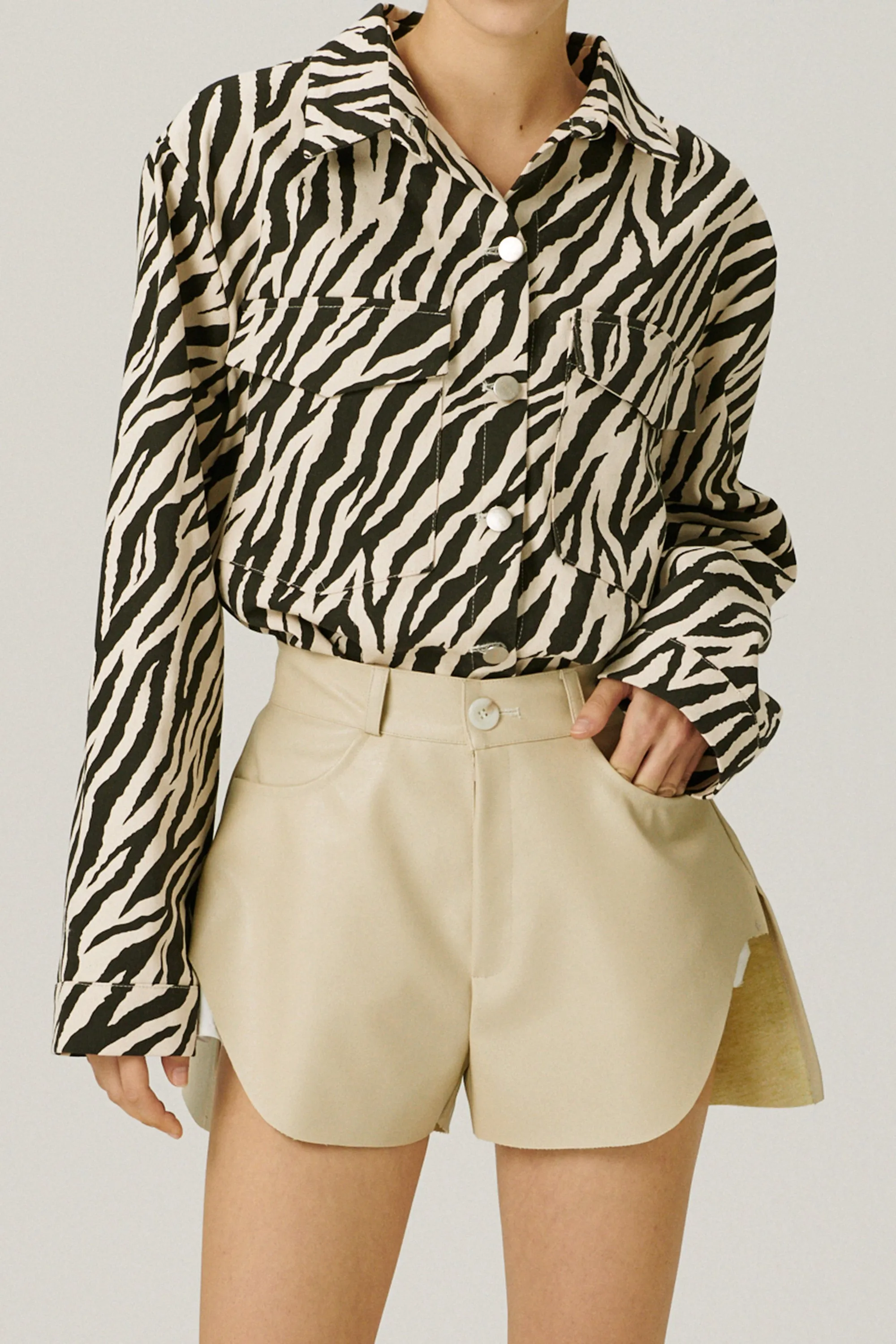 Ivy Oversized Shacket in Zebra