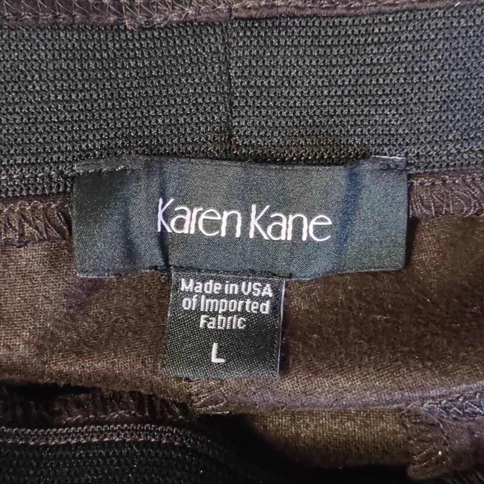 Karen Kane Faux Suede Moto Pants Brown Large