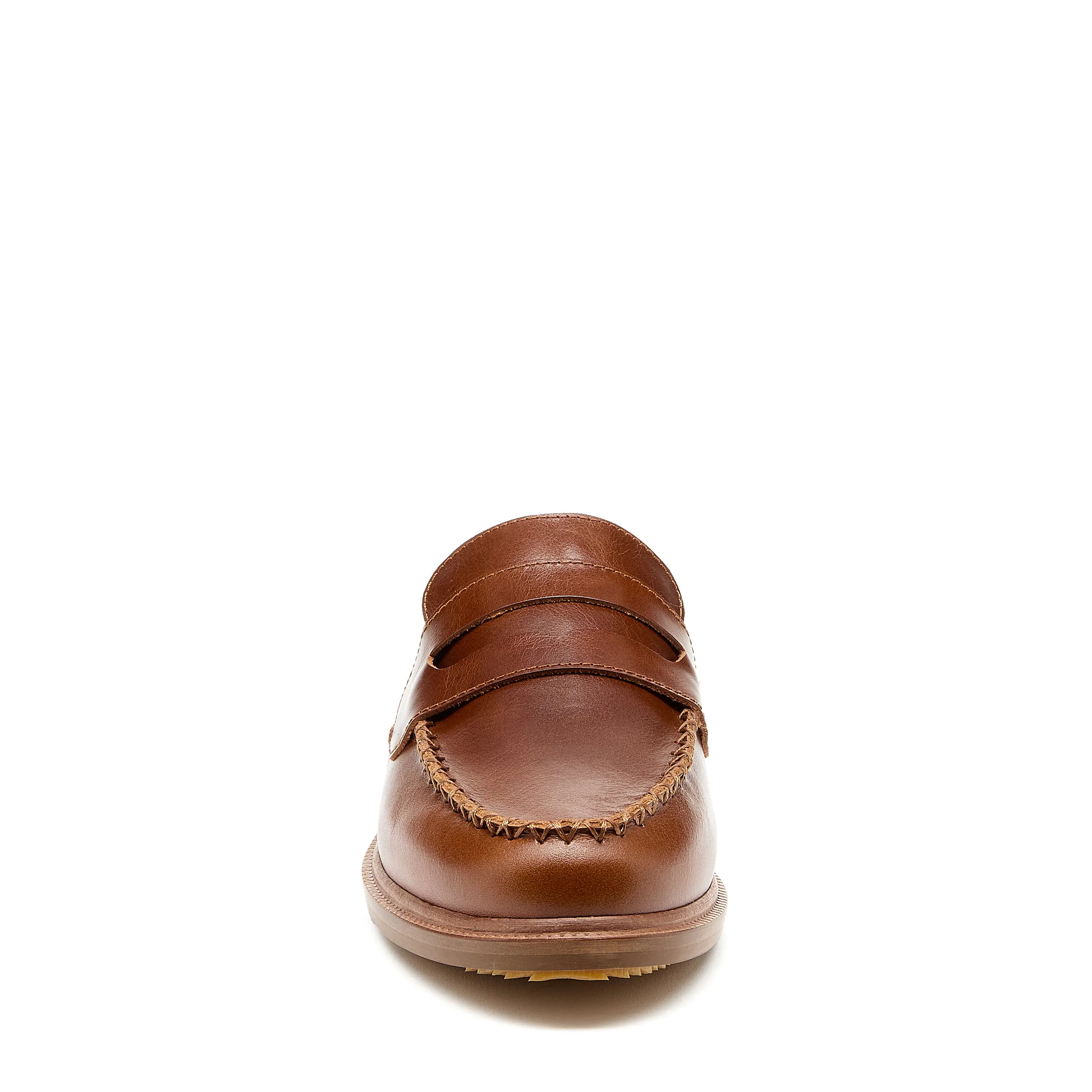 Lock Cognac Faux Fur Loafer Mules