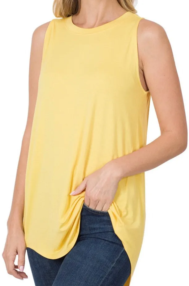 Marina Luxe Hi Lo Hem Tank - Blossom Yellow