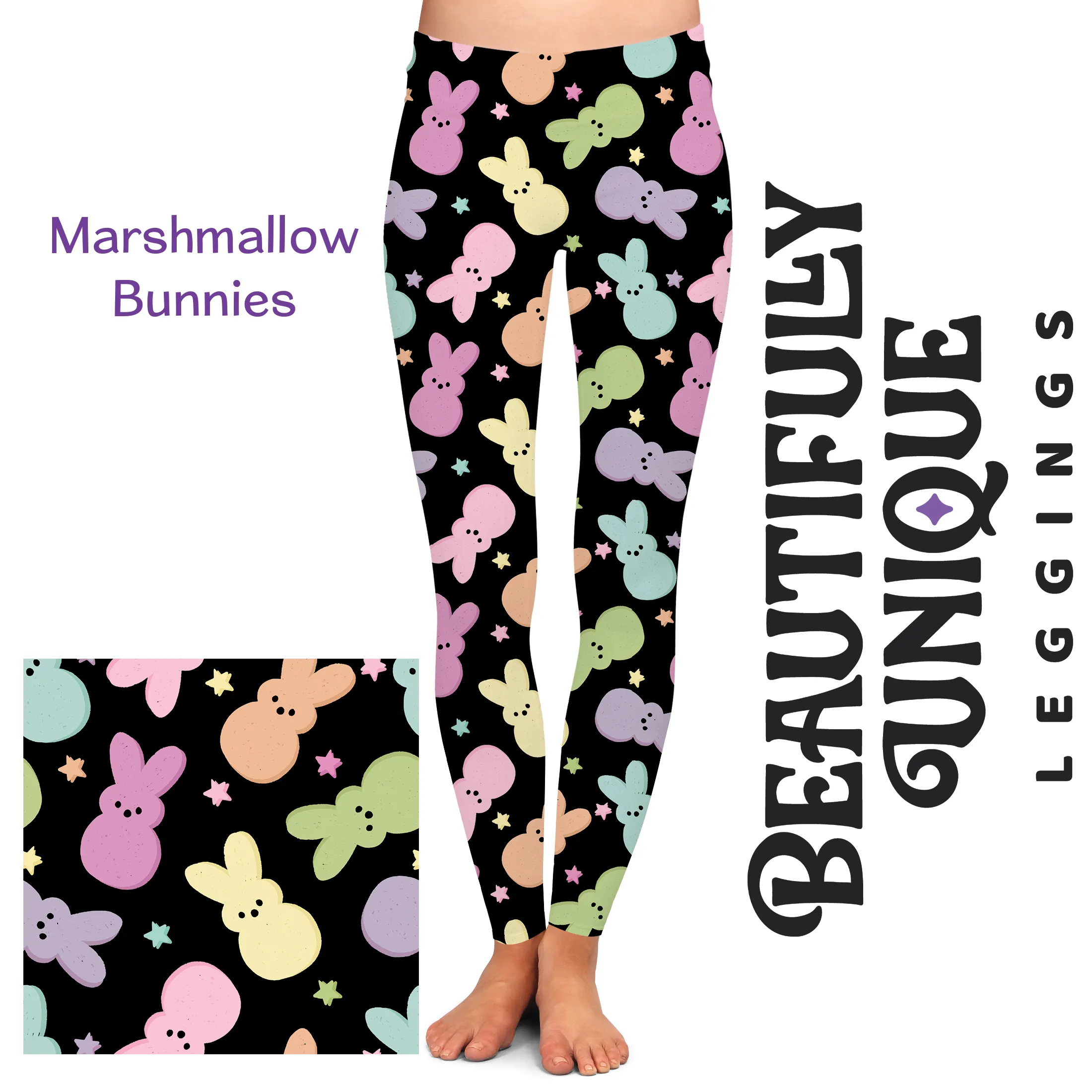 Marshmallow Bunnies - High-quality Handcrafted Vibrant Leggings