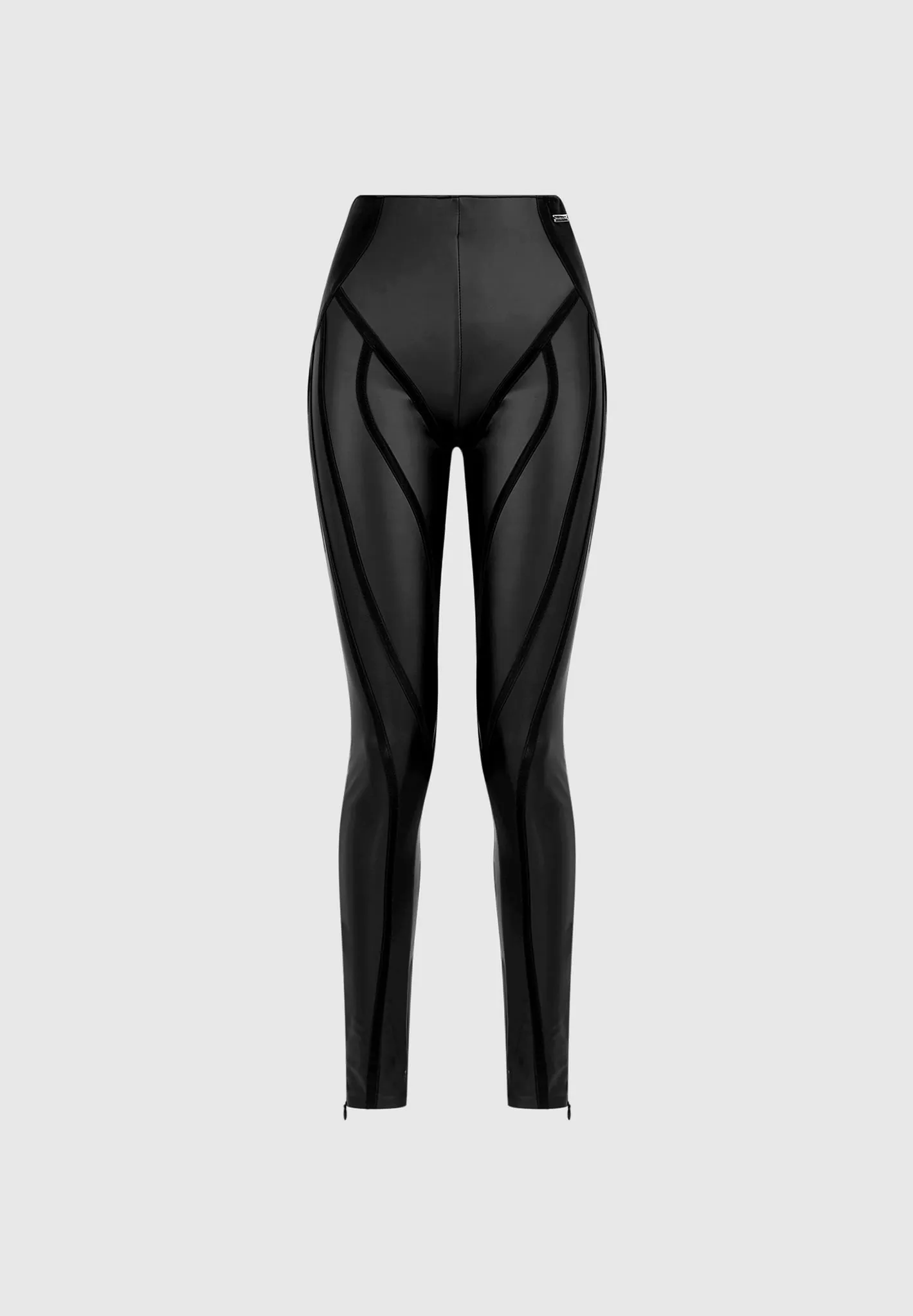 Matte Leather Contour Leggings - Black