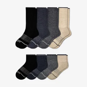 Men's Merino Wool Calf & Quarter Sock 8-Pack