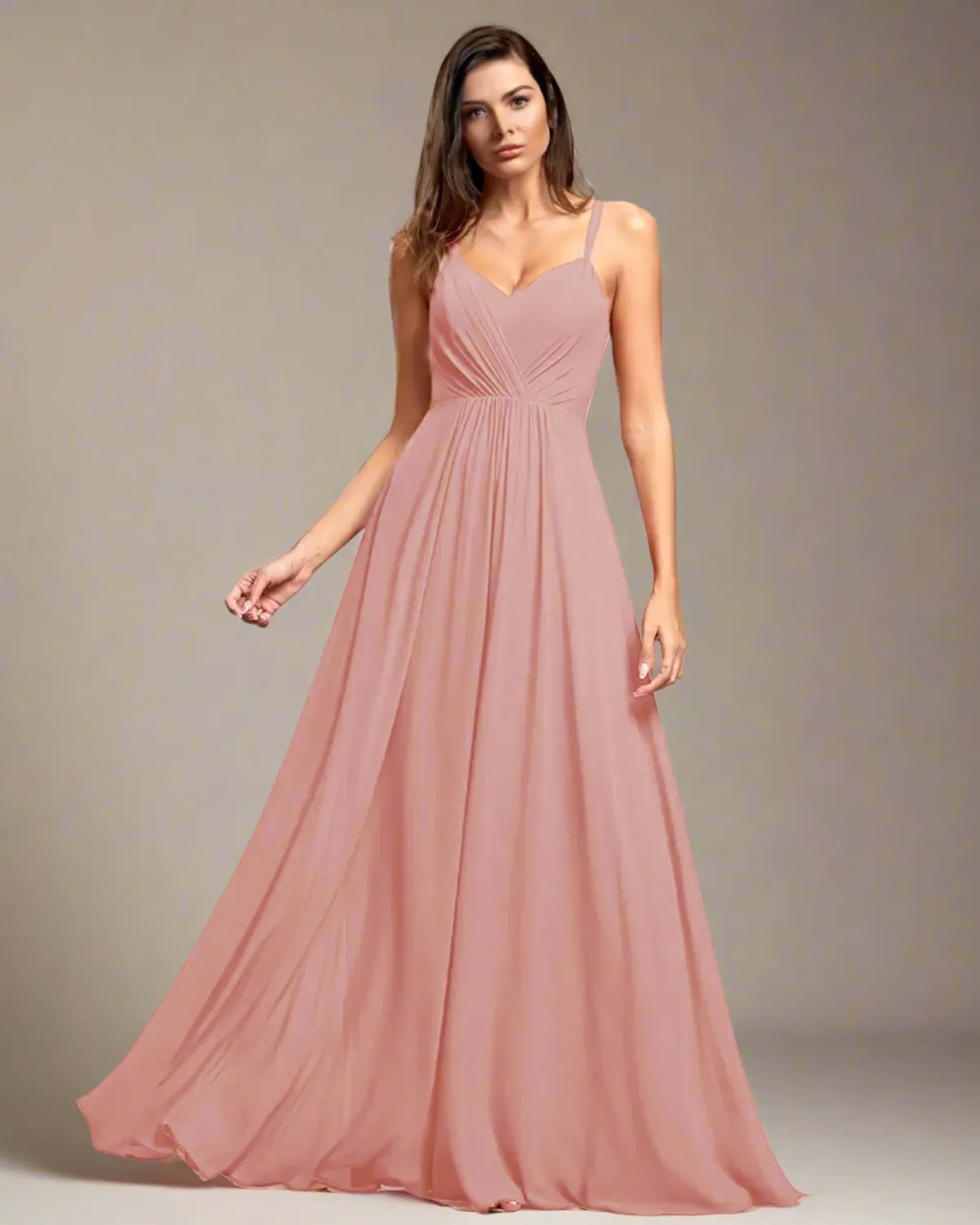 Odette Pleated Backless Burnt Orange Maxi Formal Dress