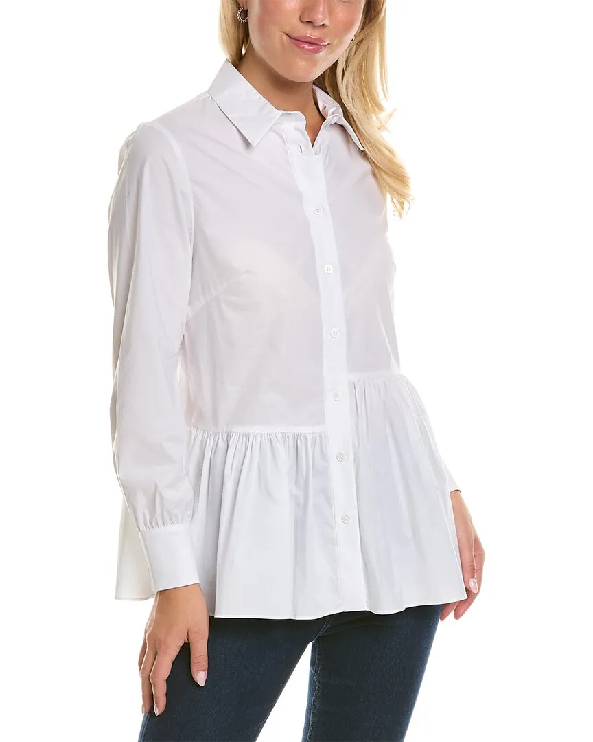 Pearl by Lela Rose Poplin Asymmetrical Top