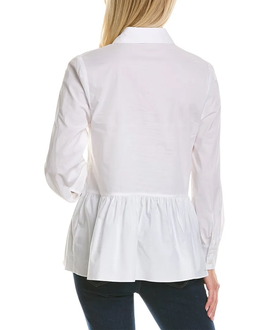 Pearl by Lela Rose Poplin Asymmetrical Top