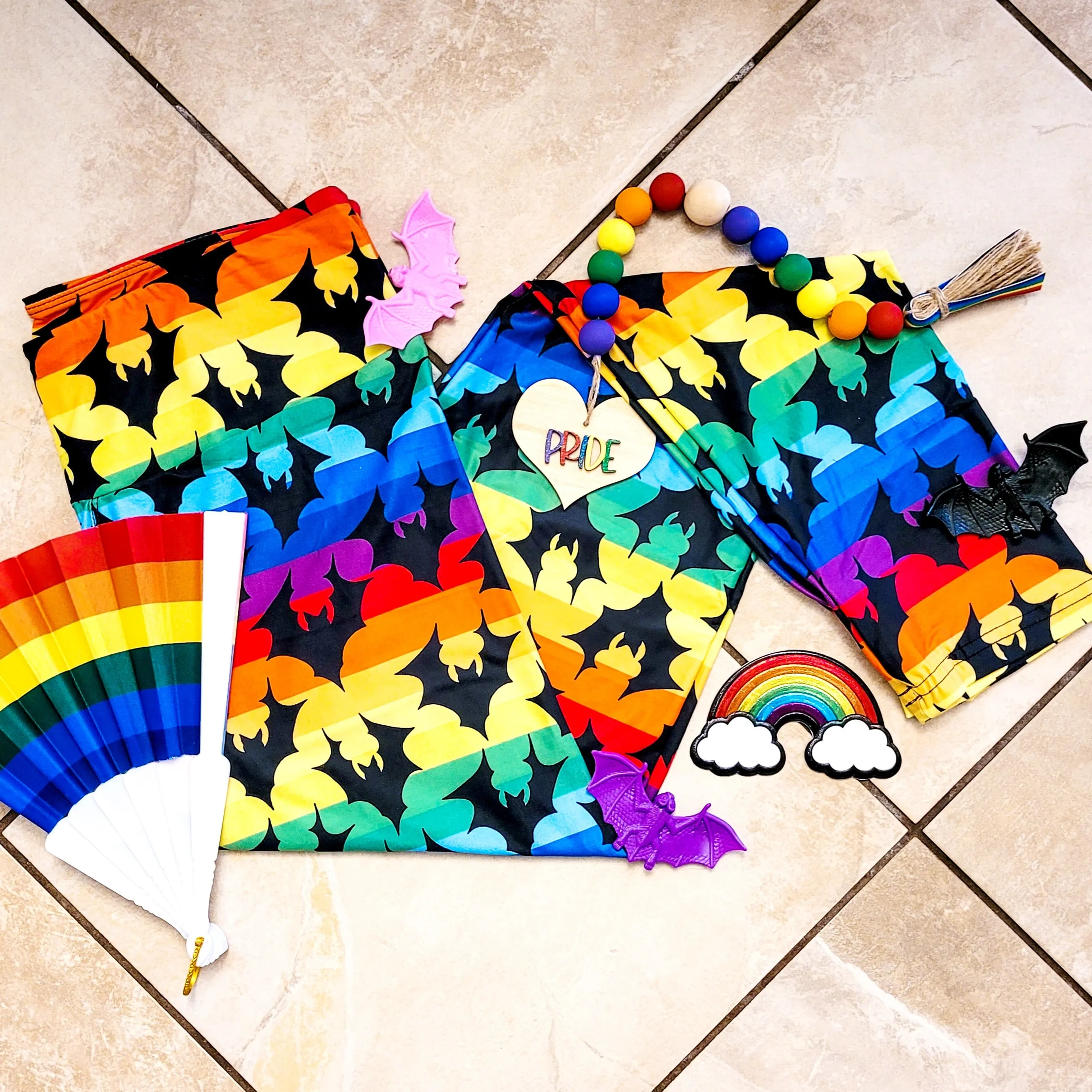 Pre-Order: Rainbow Bats (Exclusive) - High-quality Handcrafted Vibrant Leggings