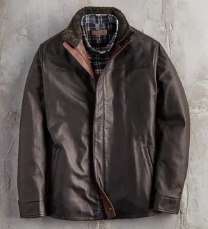 Remy Leather Three-Quarter Length Jacket