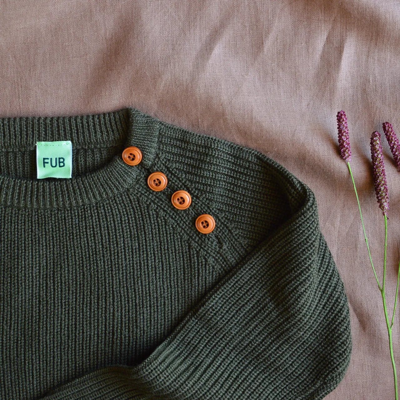 Rib Sweater in 100% Merino - Forest AW23 (4-9y) *Last ones