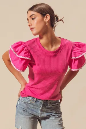 Ric Rac Trim Rib Top