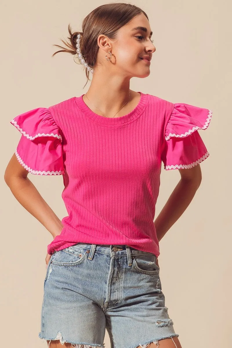 Ric Rac Trim Rib Top