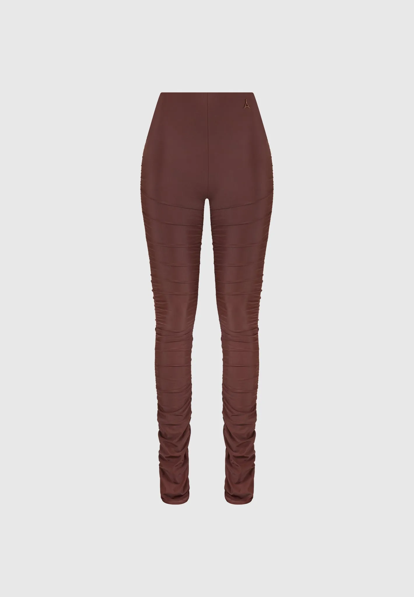 Ruched Fit and Flare Leggings - Brown