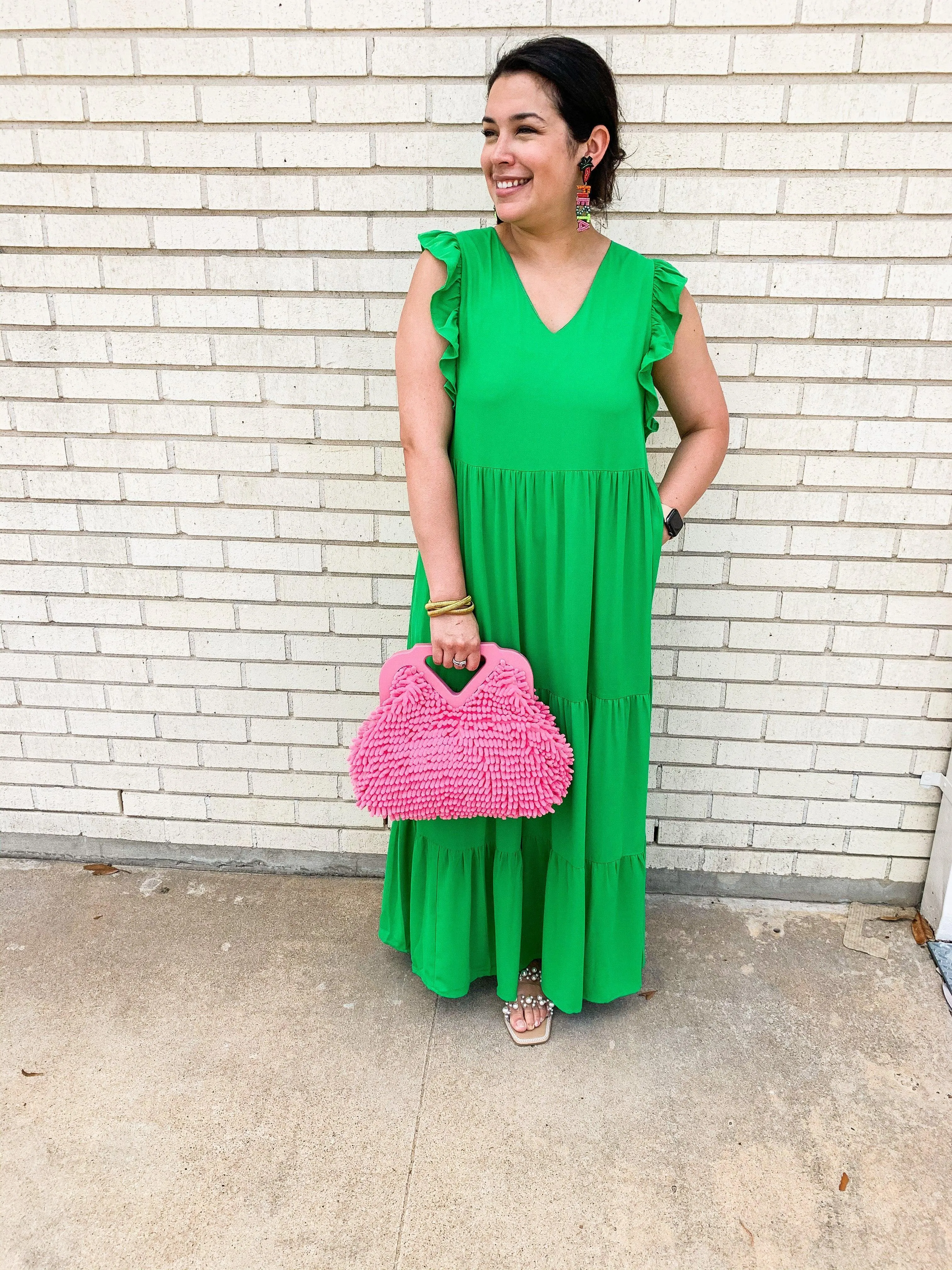 Ruffle Sleeved Maxi Dress