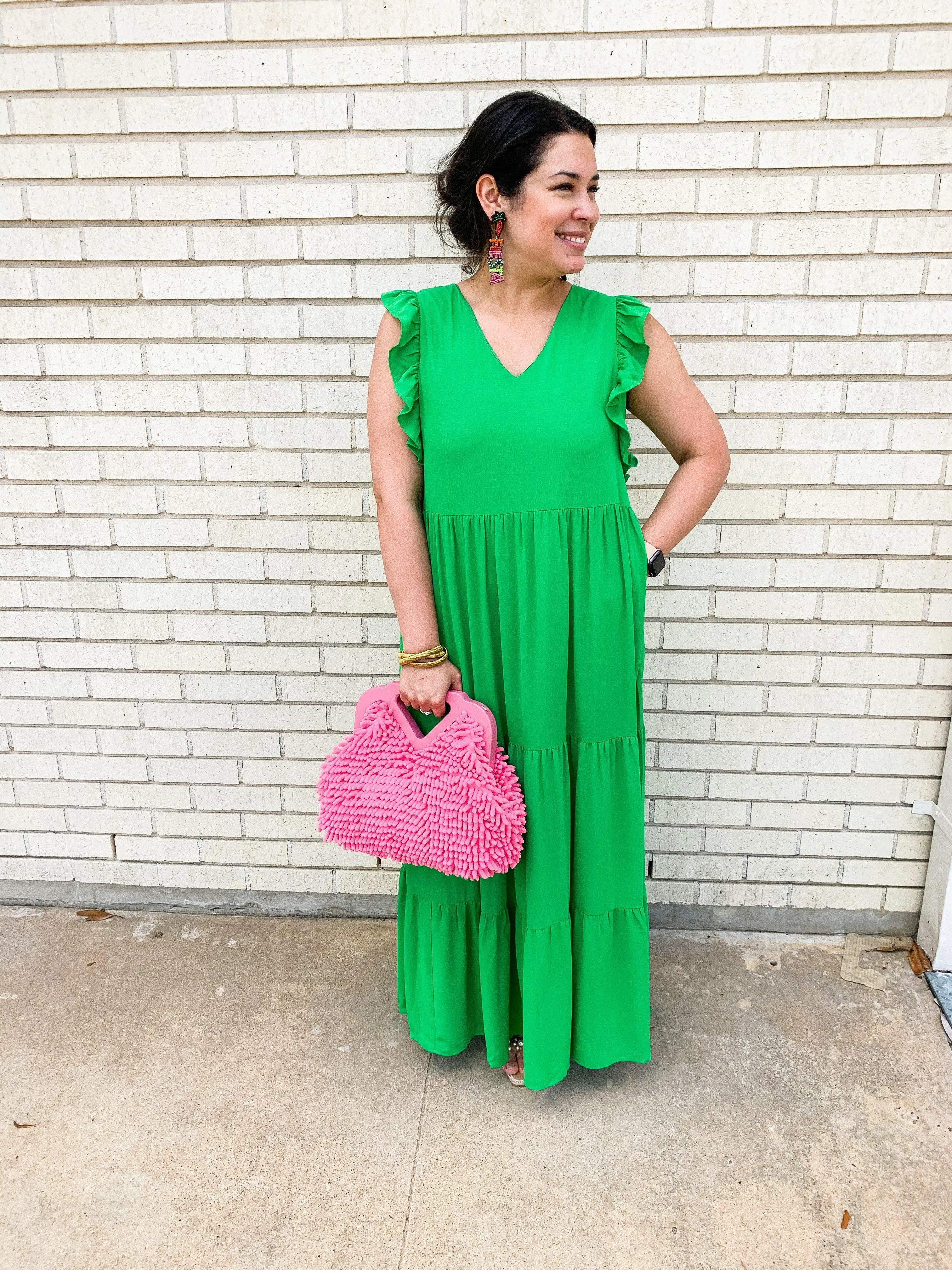 Ruffle Sleeved Maxi Dress