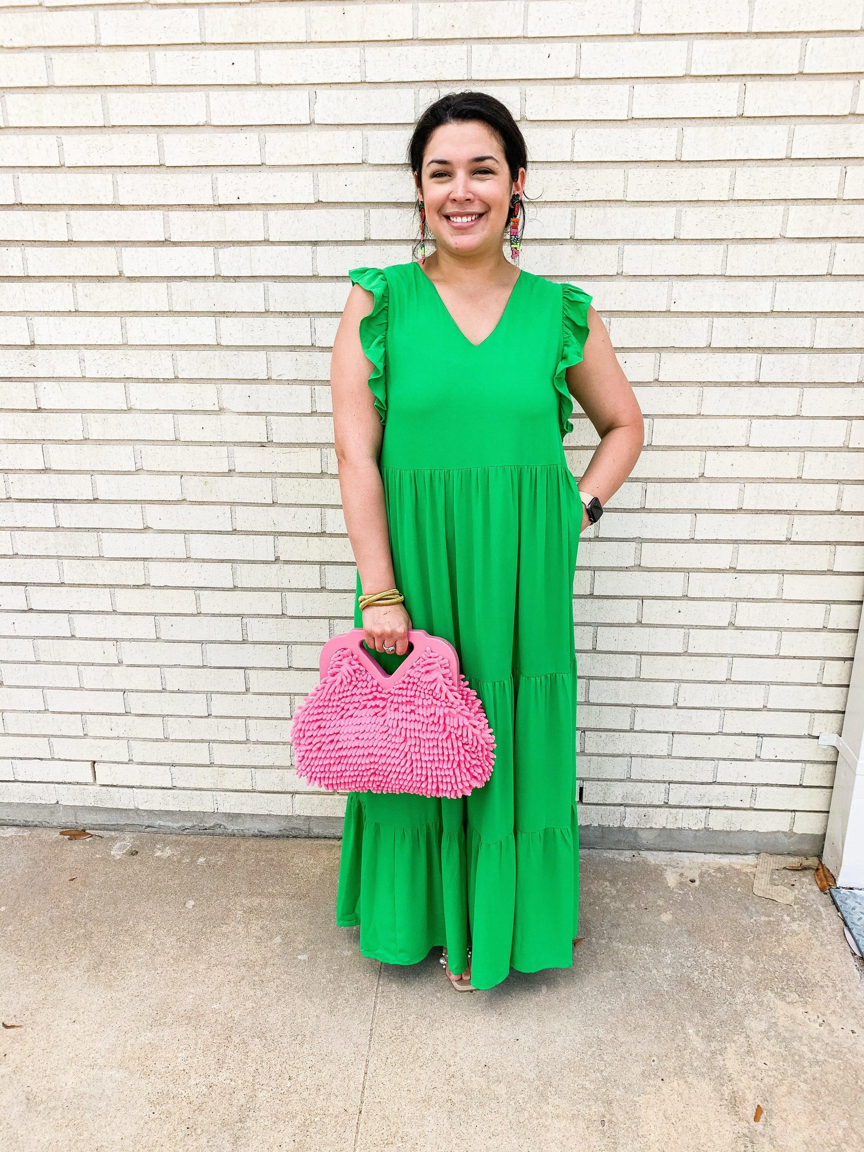 Ruffle Sleeved Maxi Dress