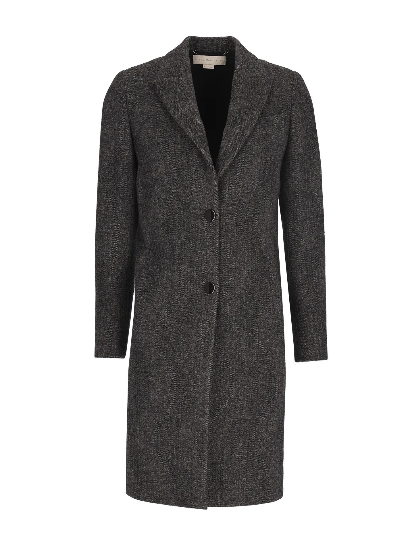 single-breasted herringbone coat