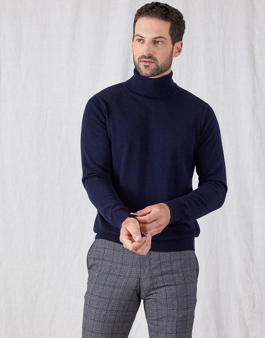 Wanaka Navy Roll Neck Jersey