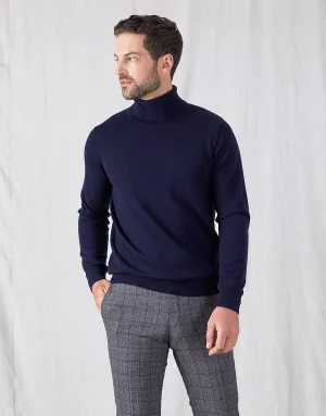 Wanaka Navy Roll Neck Jersey