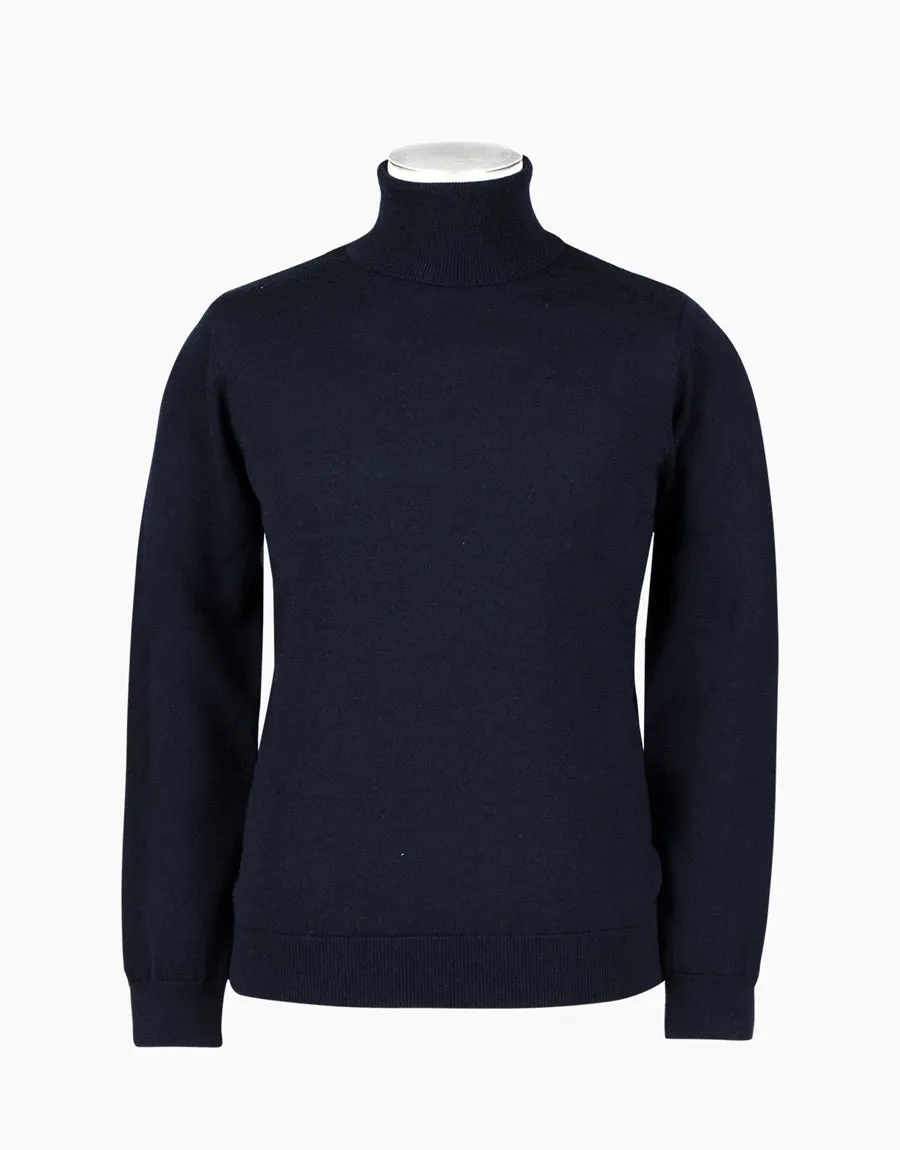 Wanaka Navy Roll Neck Jersey