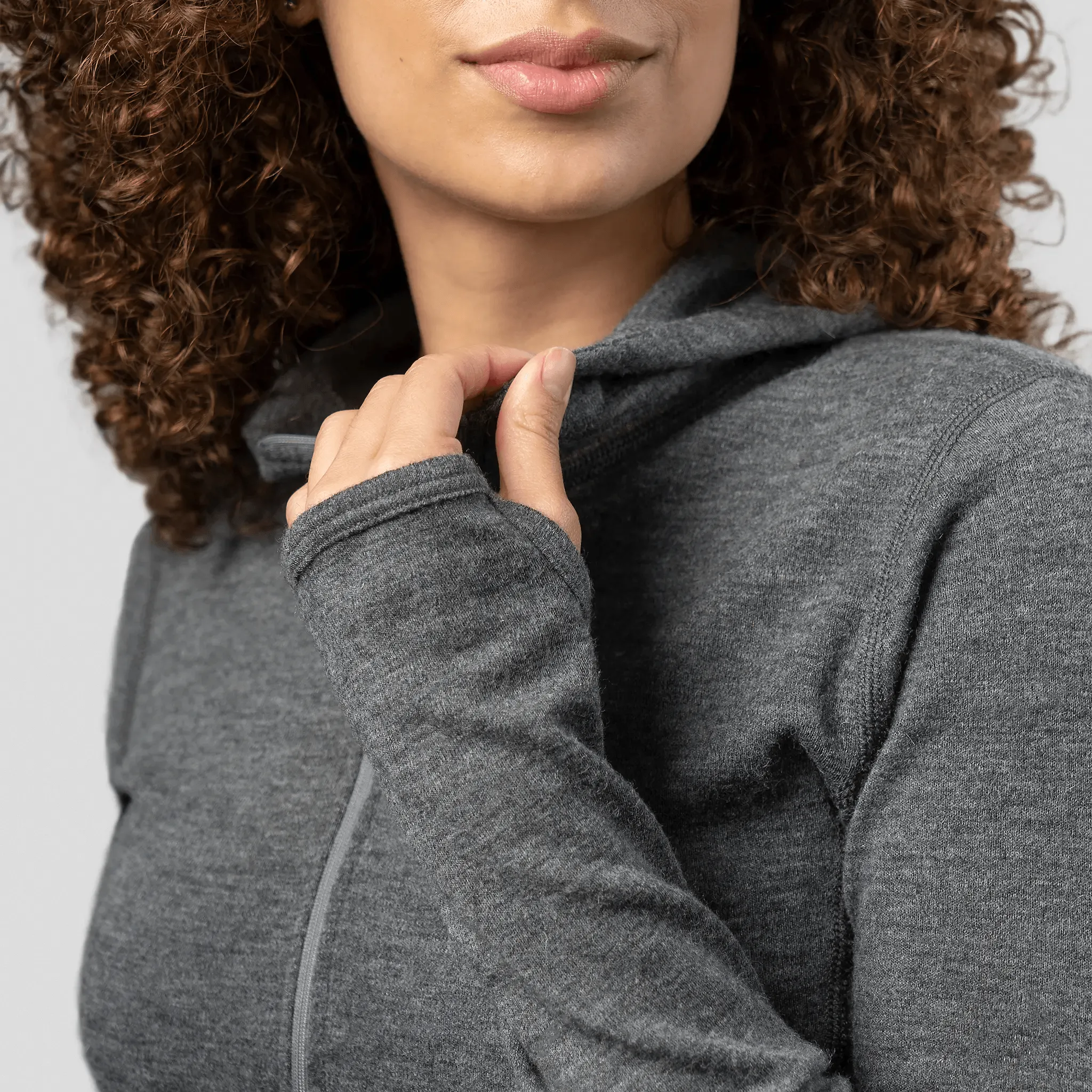 Women's Alpaca Wool Hoodie: 300 Lightweight Half-Zip