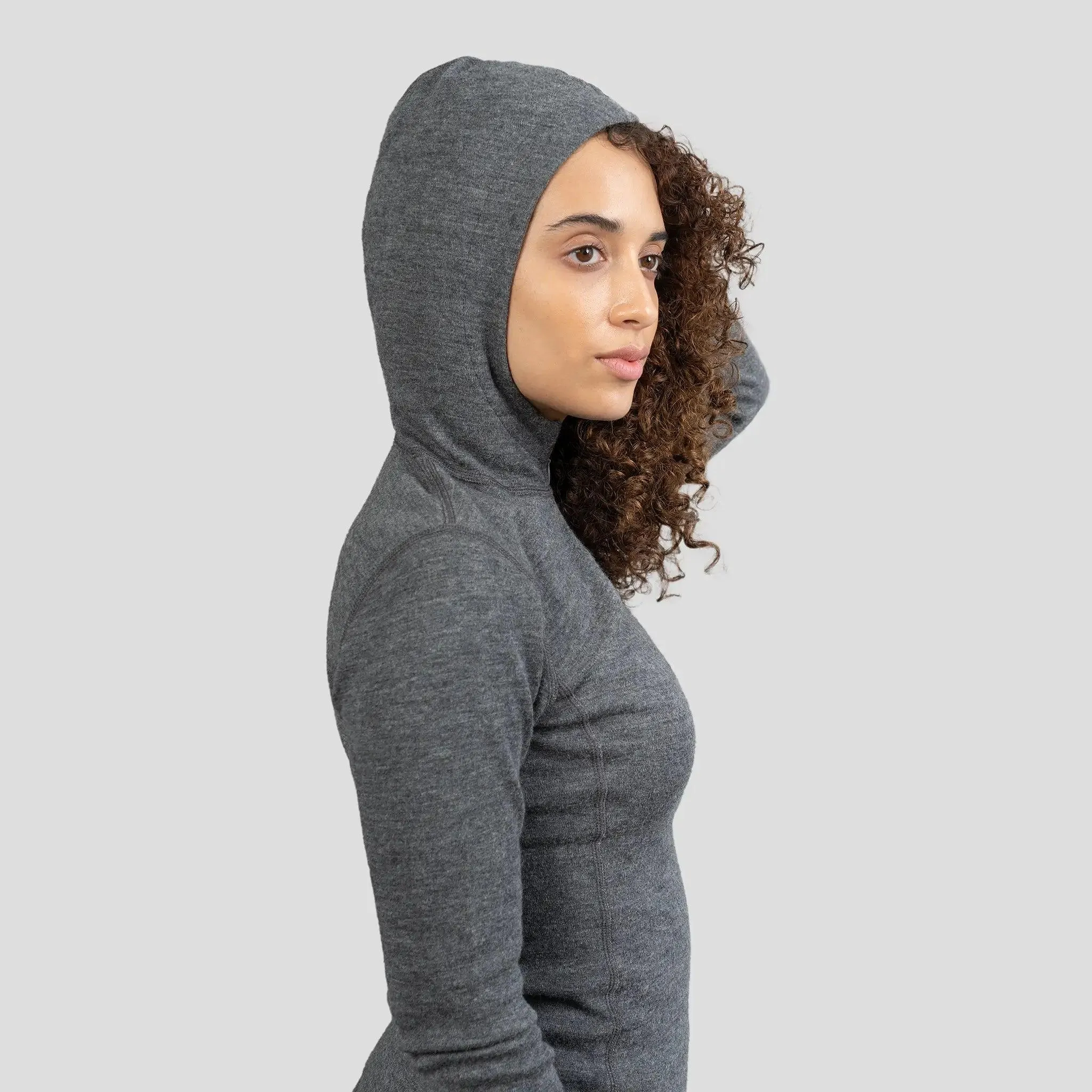 Women's Alpaca Wool Hoodie: 300 Lightweight Half-Zip