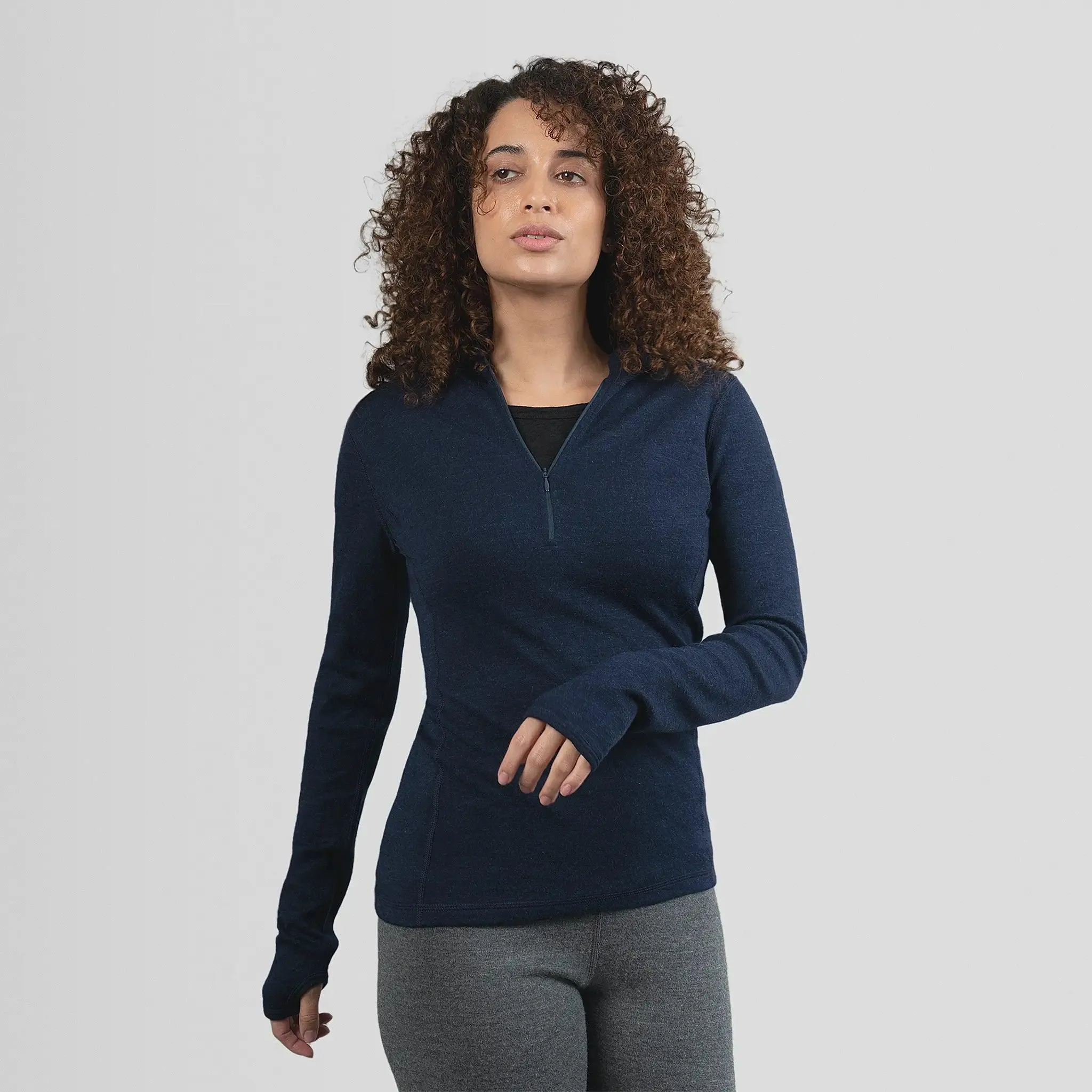 Women's Alpaca Wool Hoodie: 300 Lightweight Half-Zip