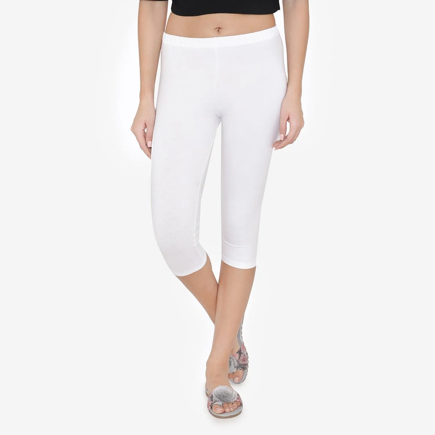 Women's Comfy Classy Capri Legging - Off White