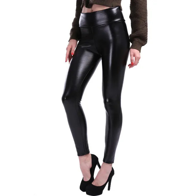 Women's High Waist Stretchy Faux Leather Leggings from HeroicU