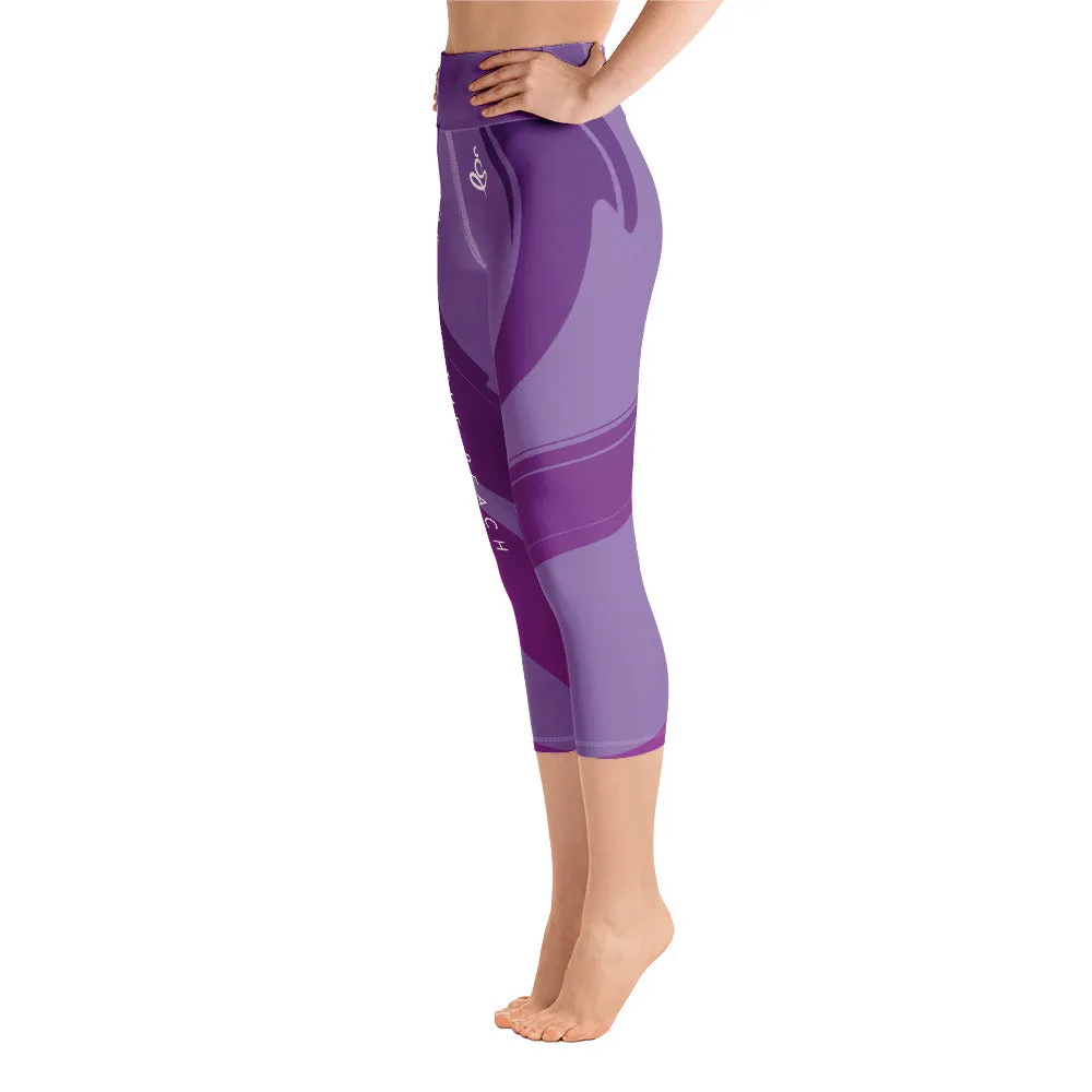 Yoga on the Beach (YOTB) - Purple - Capri Yoga Leggings with waistband